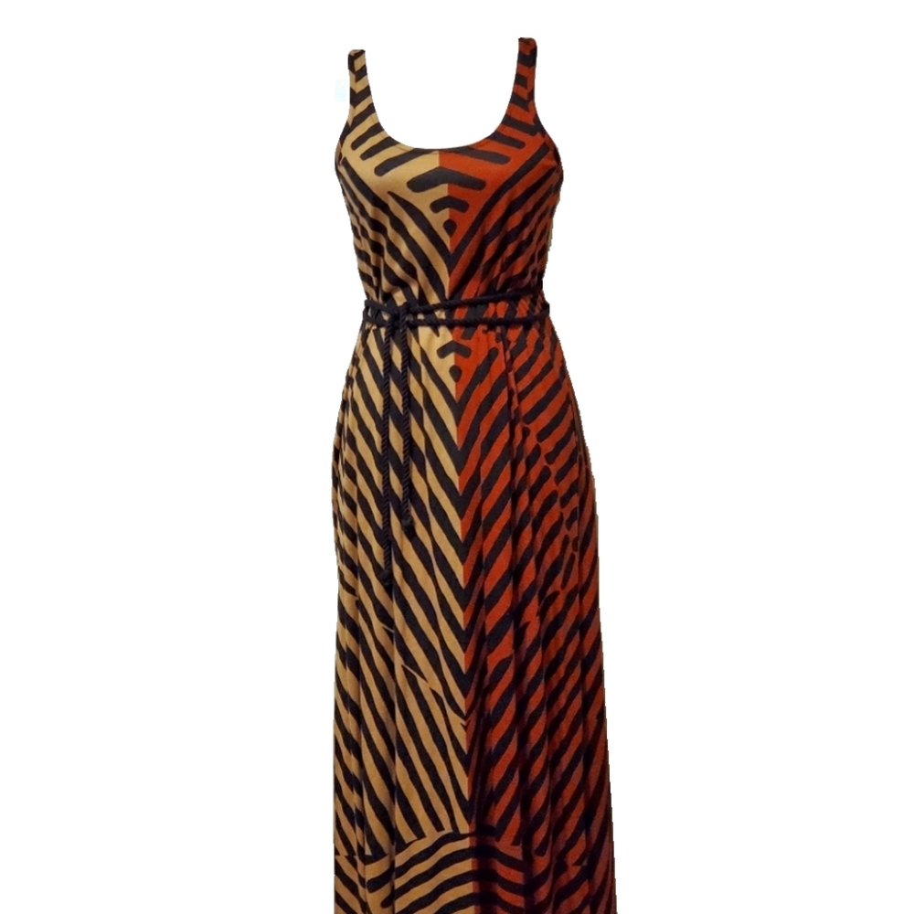 Ann Taylor LOFT geometric maxi dress, sz S petite